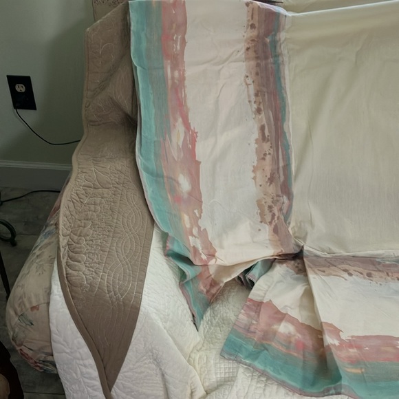 CROSCILL BRUSH STROKES SOUTHWEST BED SKIRT FULL / QUEEN  54" with 14" DROP - Picture 10 of 10